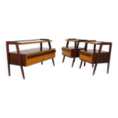 Tables de nuit et cabinet tchèque moderniste du milieu du siècle restaurés, Jitona, années 1960