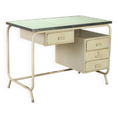 Vintage writing desk in enamelled and laminated metal, design, Italy, 1960s