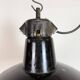 Industrial Black Enamel Factory Lamp with Cast Iron Top, 1950s