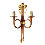 bronze-painted metal wall light, 2 lights, Napoléon III style lamp