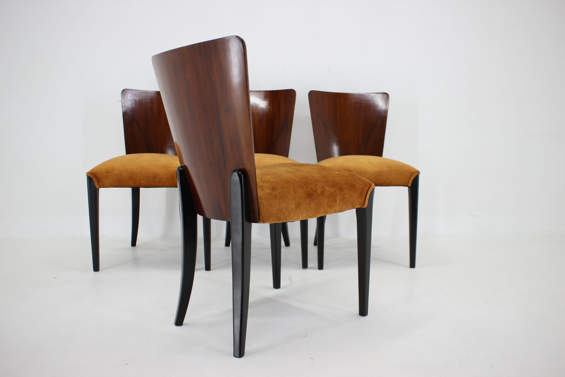 1950s Jindrich Halabala dining chairs H-214 for UP Závody set of 4