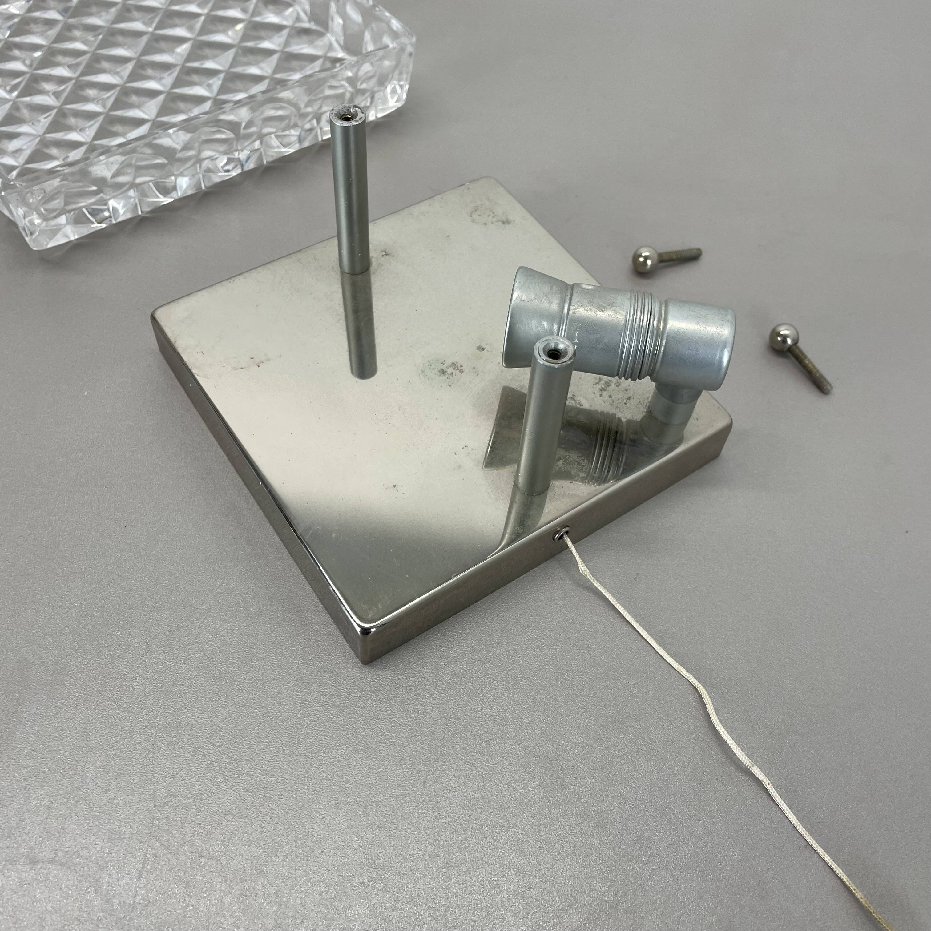 Small Cubic Textured Glass Wall Light in the Style of Orrefors, Germany, 1970s