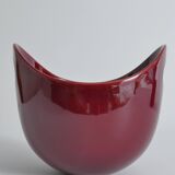 Scandinavian Modern Merlot Red Stoneware Bowl by SYCO, Sweden, 1950s