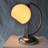 Pink opaline opaline chrome art deco table lamp 1930
