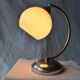 Lampe de table art déco chromée opaline rose 1930