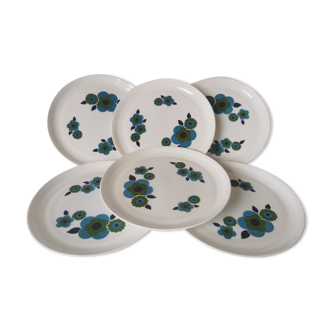 Lotus plates arcopal blue and green