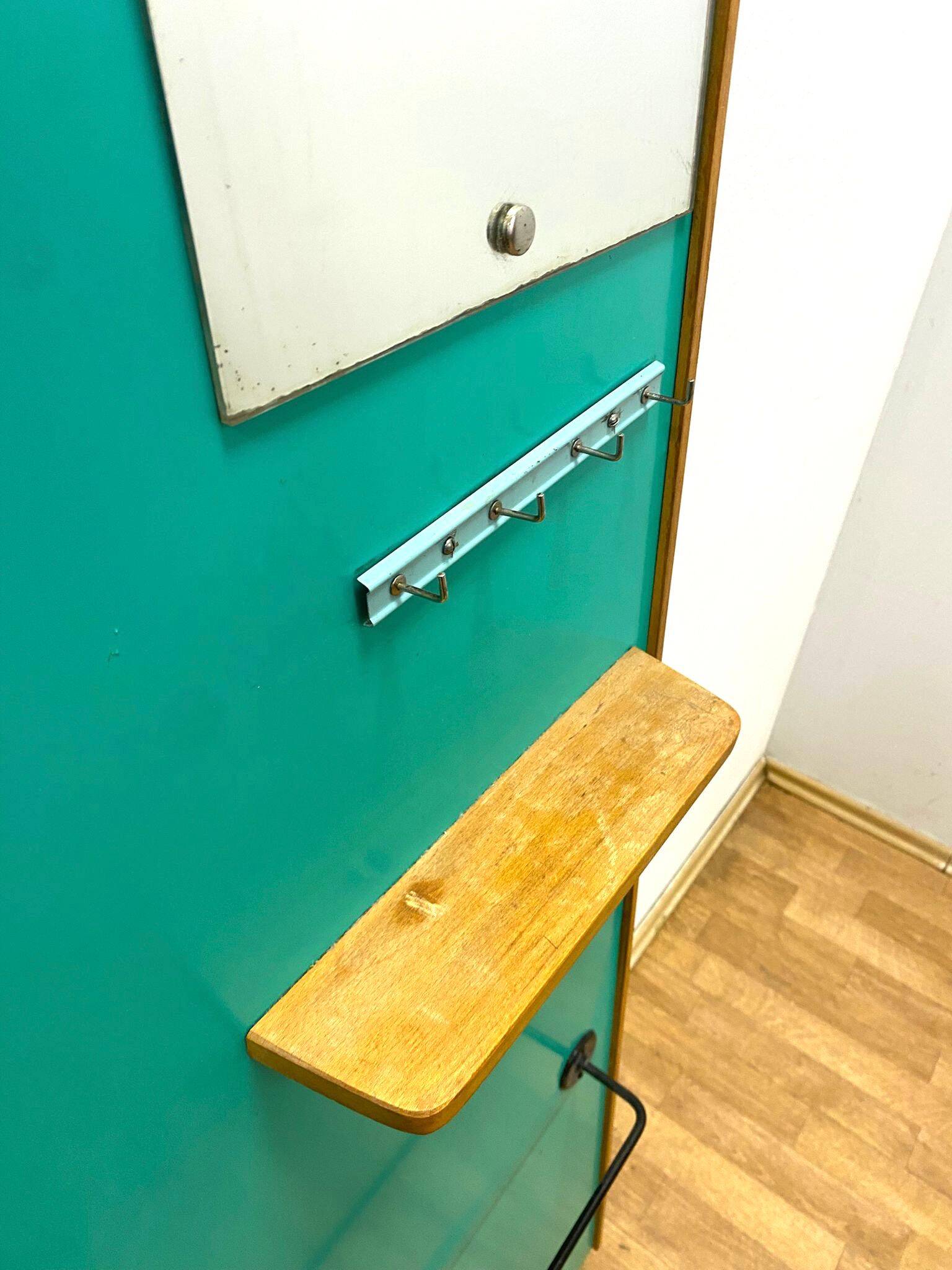 Retro Wall Hanger with Mirror, 1960s, Czechoslovakia