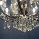 Vintage Bronze & Crystal Chandelier, 15 Lights, 1950s