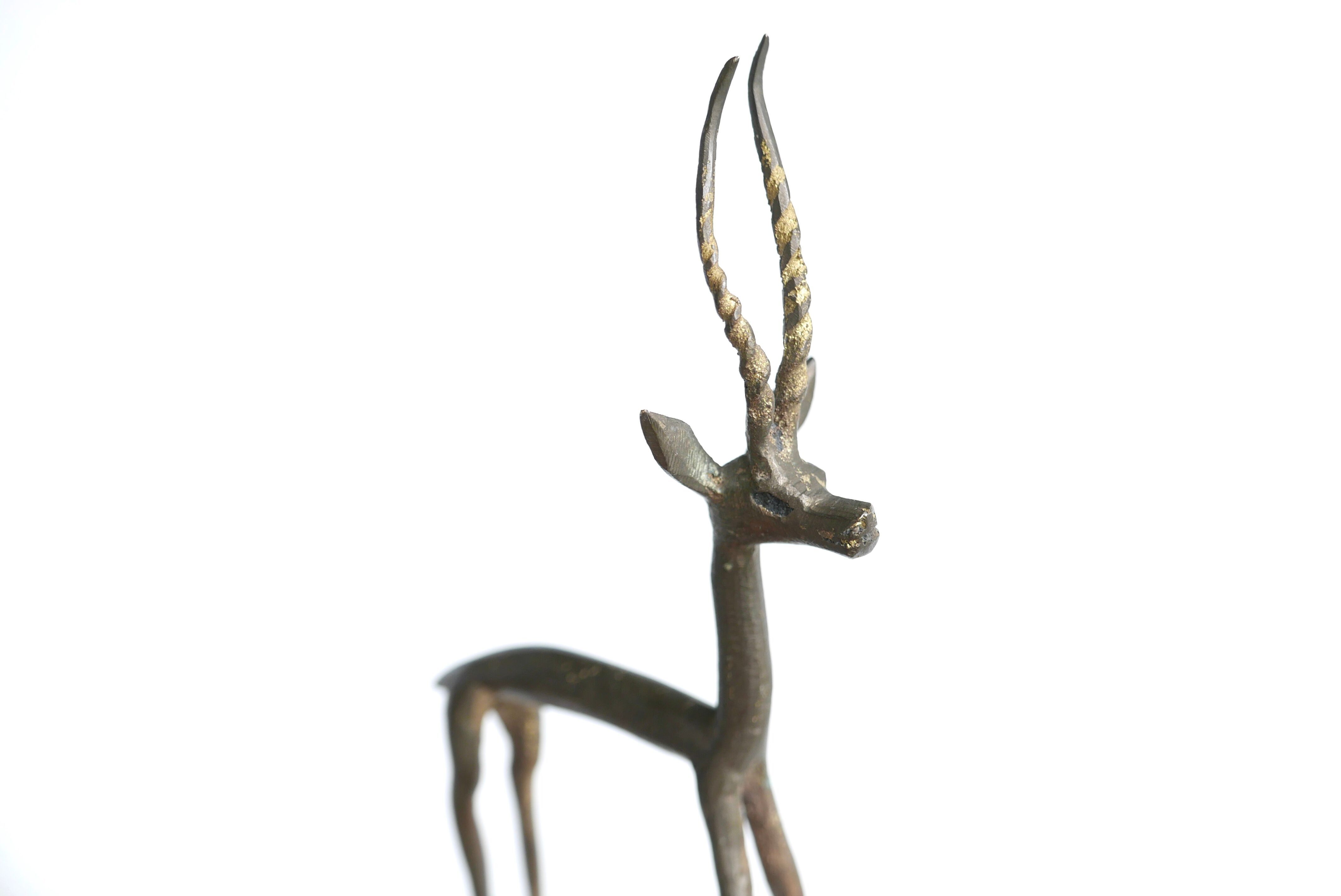 Gazelle en laiton années 50