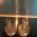 Pair of 17th century bronze candlesticks