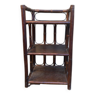 dark brown bamboo shelf