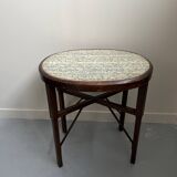 Art Nouveau oval table with marble top, late 19th century