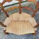 Provencal double armchair with woven rush in walnut