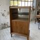 Meuble de rangement secrétaire chêne années 60