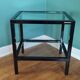 Rectangular table, end of sofa in metal and glass Vintage Vandel stone