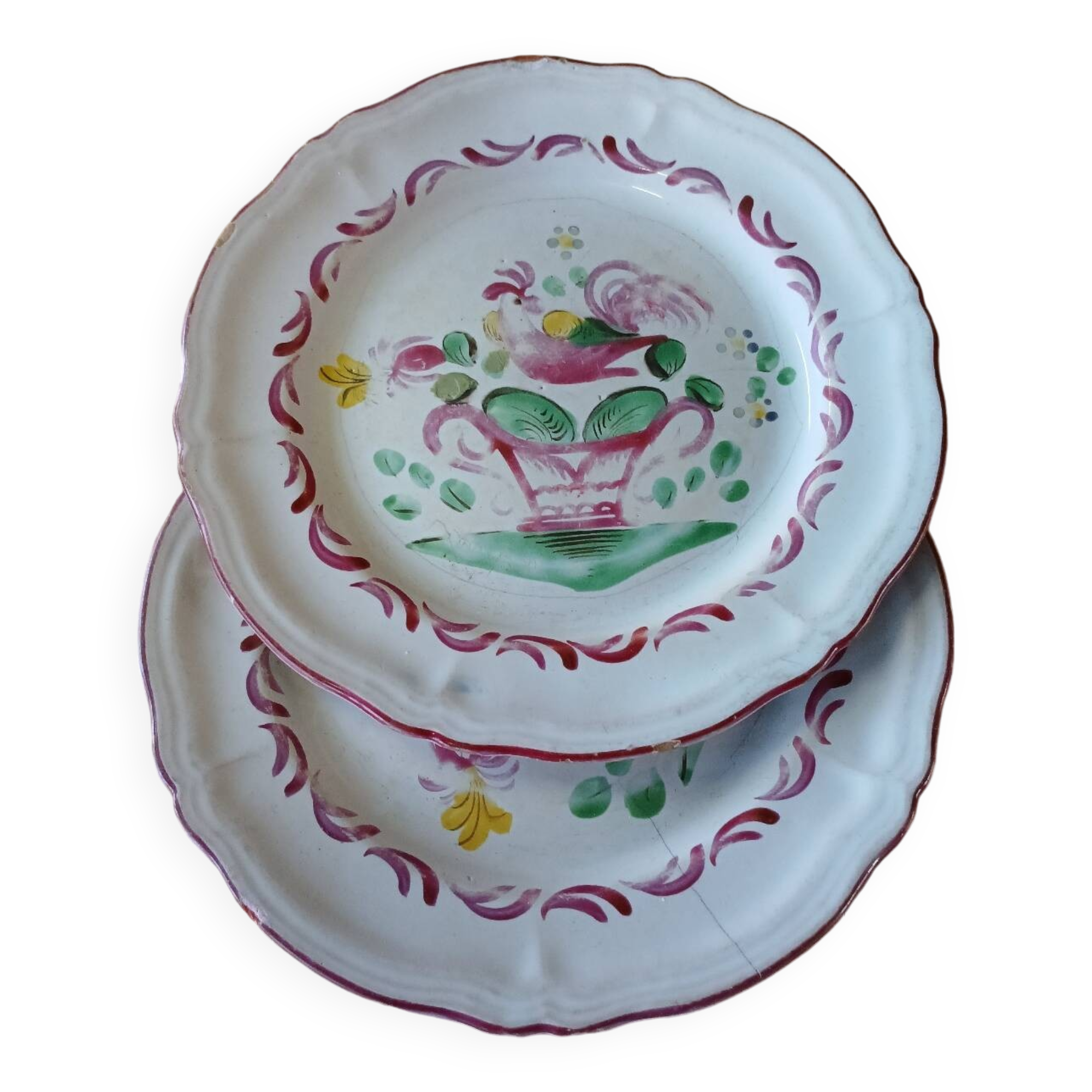 2 very old Lunéville dessert plates