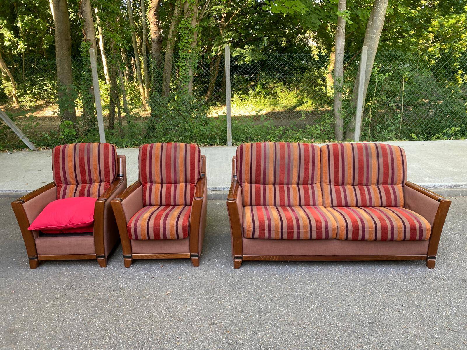 Two-seater sofa Art Deco inspiration Cavel France 2000s