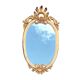 Baroque wall mirror in gilded plaster - height: 62 cm