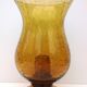 Biot tealight candle holder in blown, bubbled amber glass