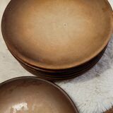 Ensemble de 7 assiettes en grès Vintage