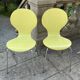Set of 2 Rondo Danerka chairs - curved wood in yellow and lime green.