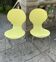 Set of 2 Rondo Danerka chairs - curved wood in yellow and lime green.