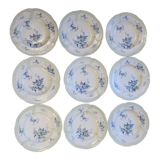 9 old K&G Lunéville hollow plates Regency model