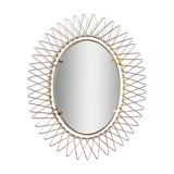 Oval golden metal sun mirror, 60s