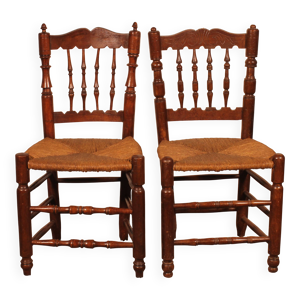 2 chaises paillées en