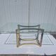 Vintage dining table golden brass chrome glass