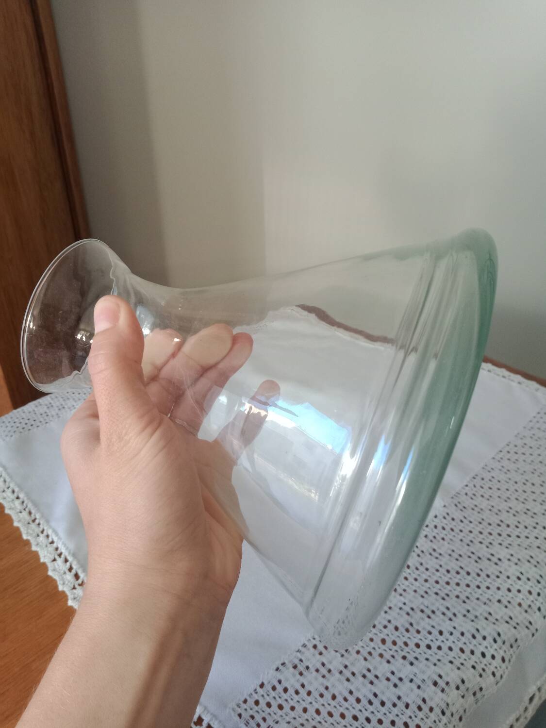 Carafe de chimie / vase en verre soufflé