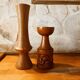 Pair of Scandinavian teak candle holders