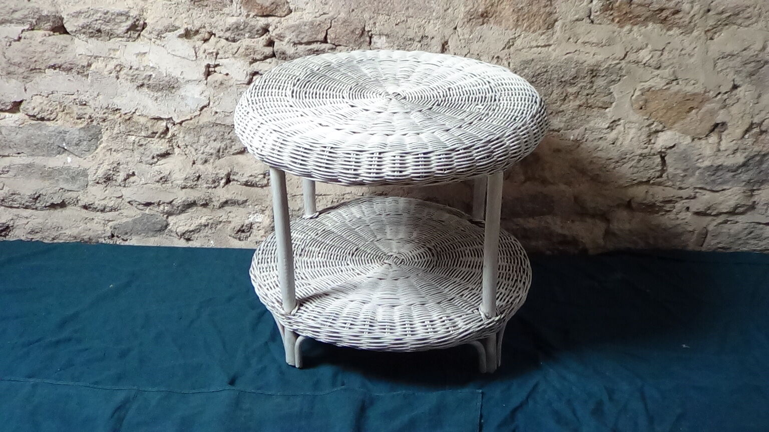 Rattan and bamboo coffee table