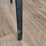 Pierre Guariche style bedside table, wood and metal, vintage, 60s