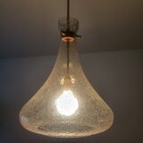 Designer drop pendant in blown and bubbled glass, Capital Lighting