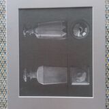 Gouache study of 2 decanters. National School of Decorative Arts circa 1910 on grey paper