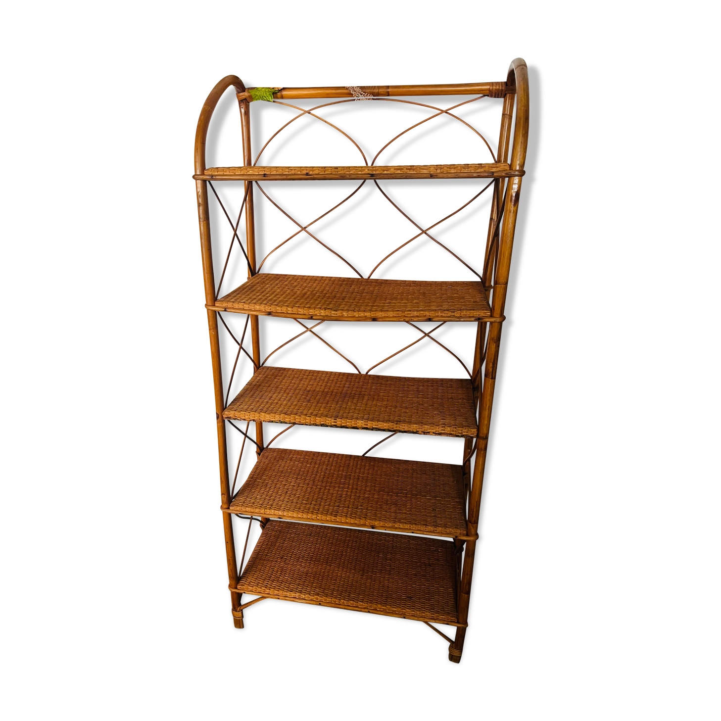 Rattan bookcase shelf