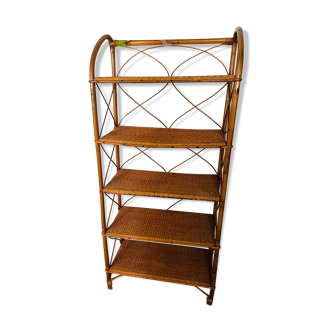 Rattan bookcase shelf