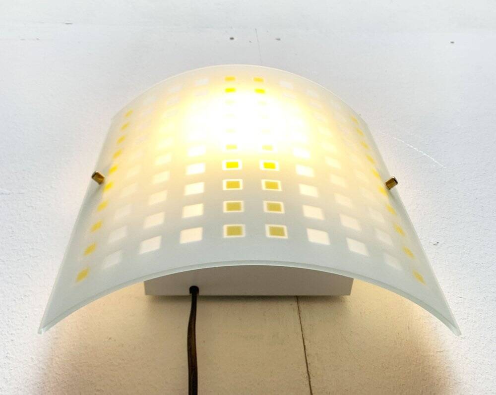 Vintage postmodern glass wall lamps from DIY Light, 1980s, set of 2.