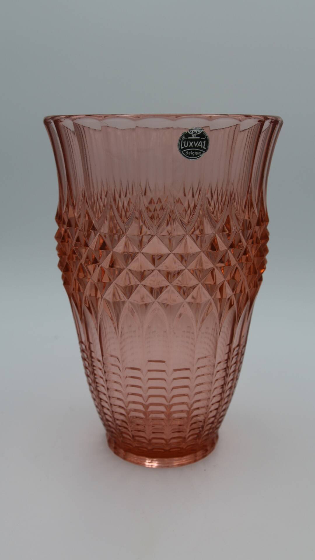Art Deco Glass Vase Val Saint-Lambert model Thémis, Luxval collection, 1930s
