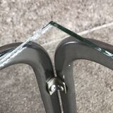 Coffee table with chrome legs and glass top, 1970