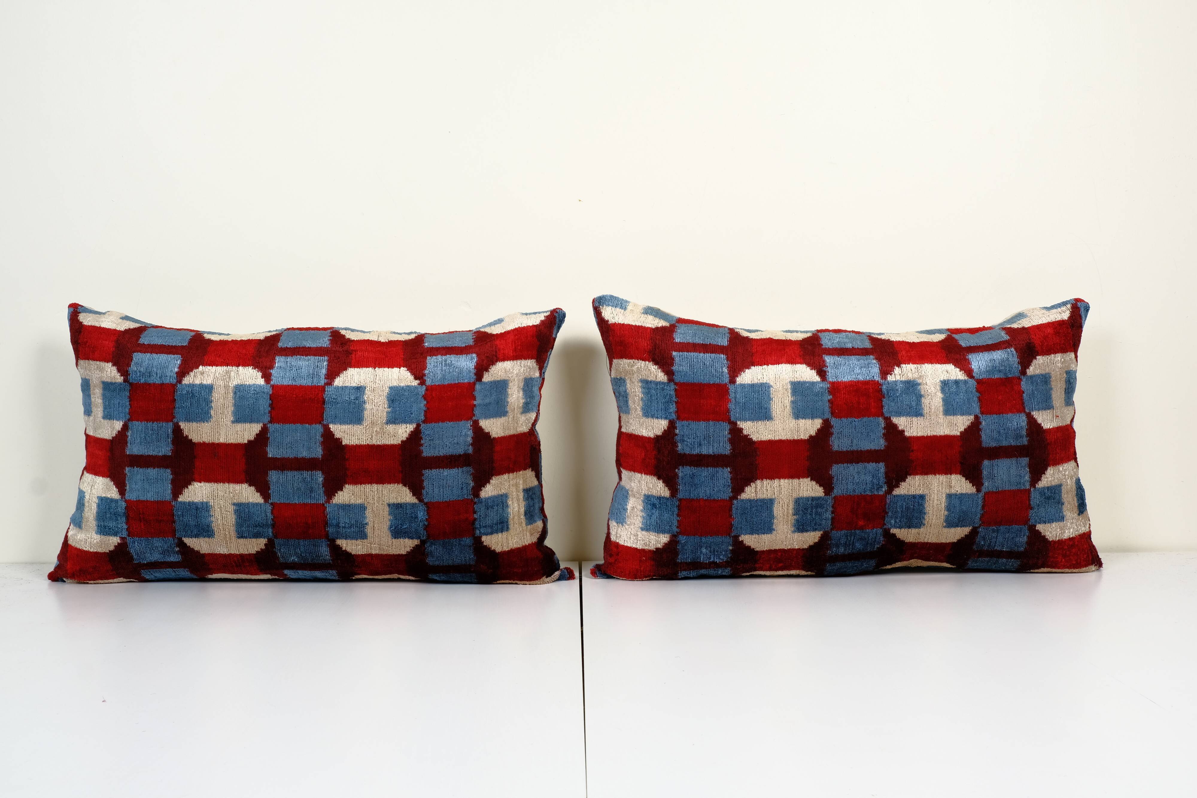 Set of two silk velvet pillow covers