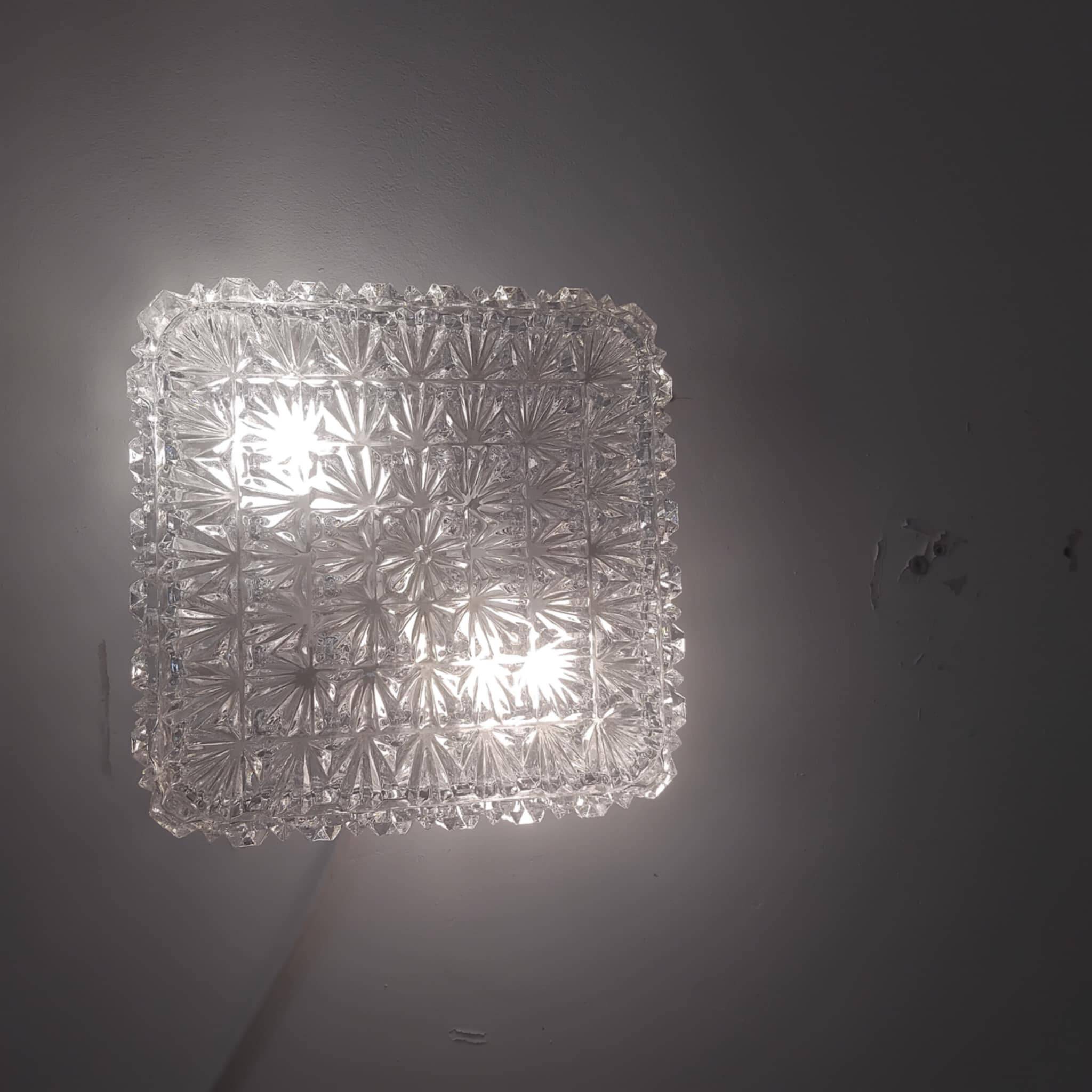 Plafonnier, applique en verre moulé, 1970