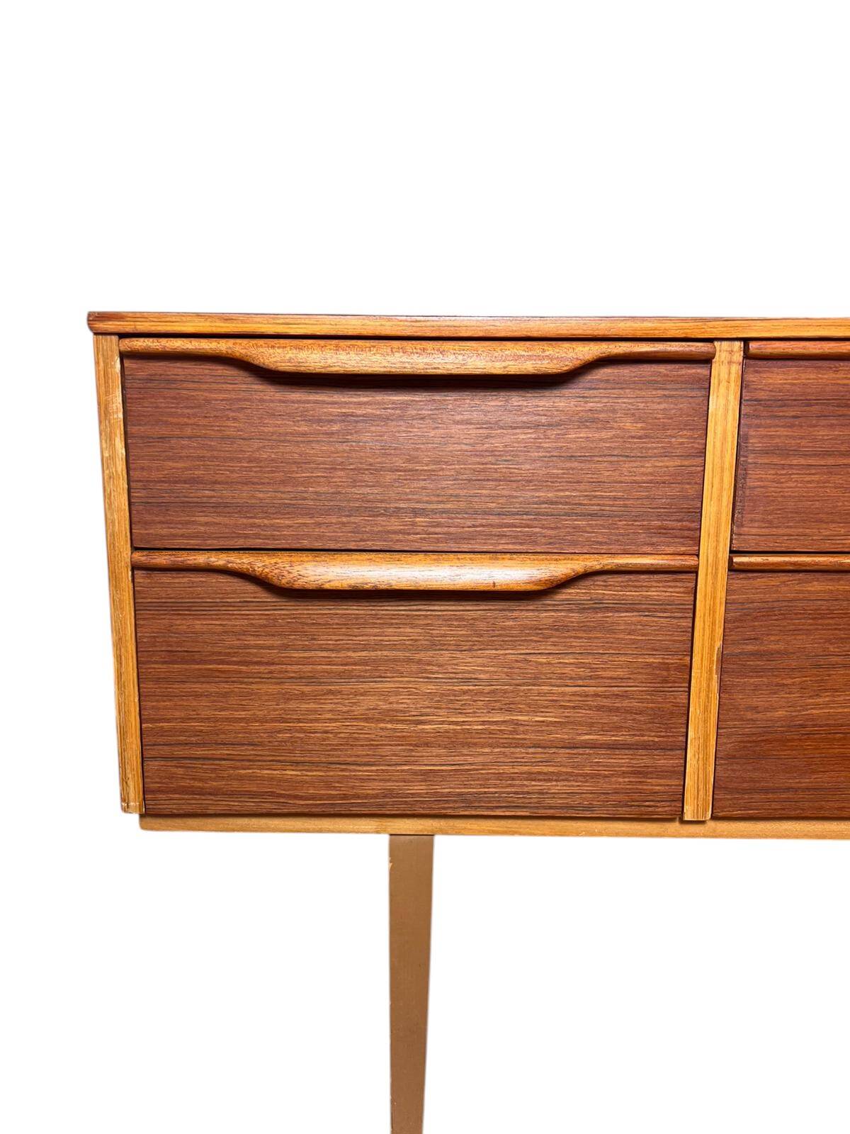 Teak enfilade Austin suite with six drawers, fully restored, 1960s.