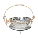 Salad bowl crystal of reims with servant