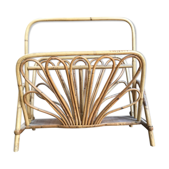 Rattan magazine rack