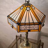 solid bronze lamp france 1960 tyffany style lampshade very beautiful 50x25 elec ok