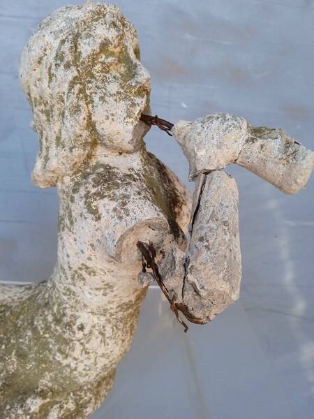 Gargoyle in cement mermaid bugle cathedral ep 1950