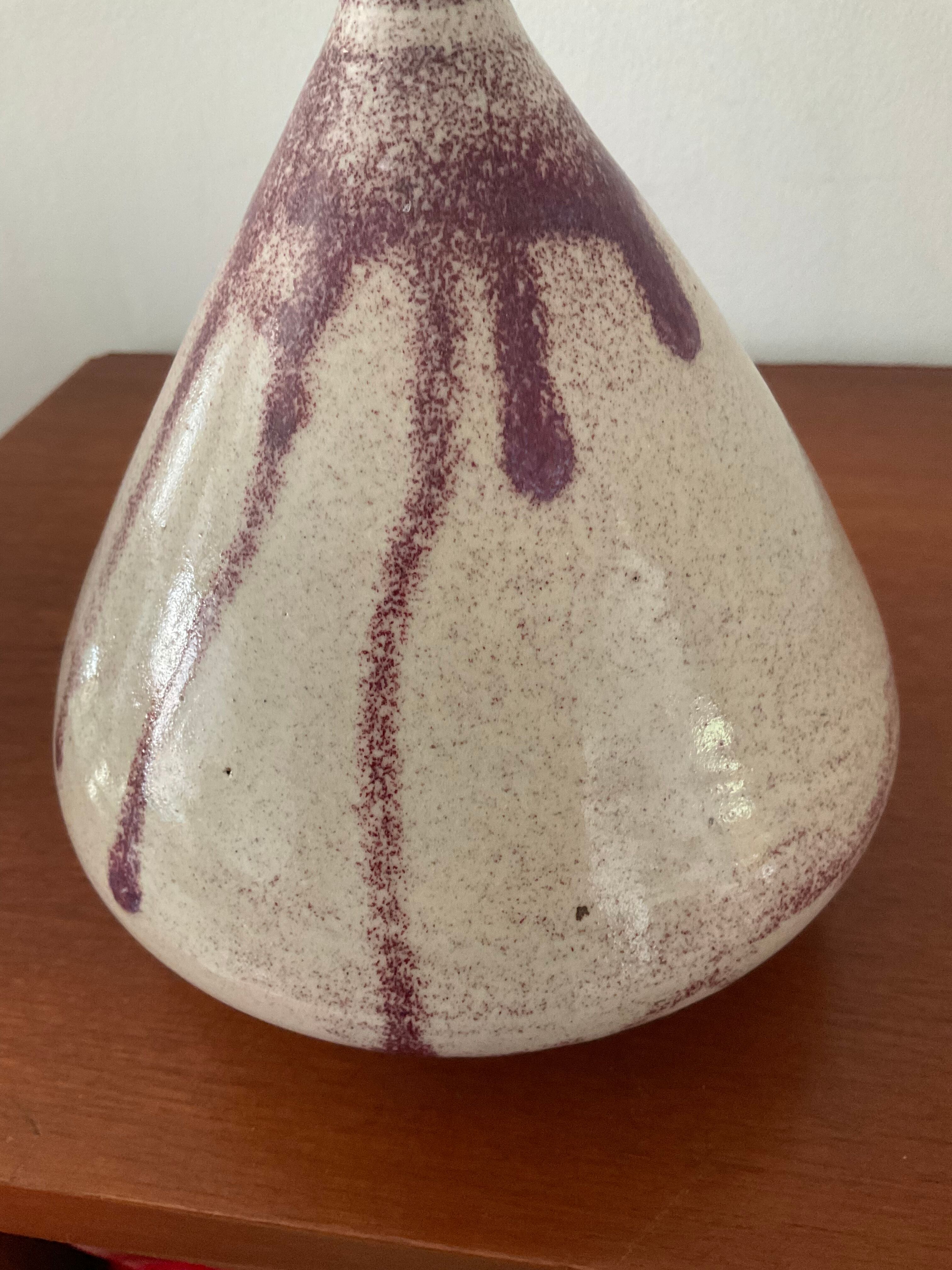 Vintage sandstone vase signed