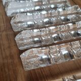 Set of 12 chiseled crystal knife holders